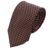 Black & Brown Floral Extra Long Silk Tie 8cm - Tie Doctor